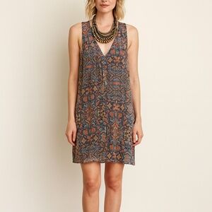 Love 21 Southwest Print V-Neck Sleeveless Dress Large EUC Fully Lined